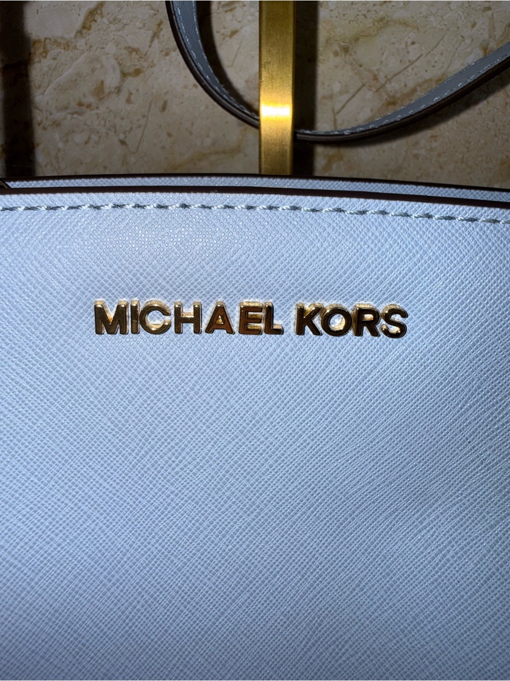 Michael Kors Selma Mini Saffiano Leather Blue Crossbody Bag 32H3GLMC1L - Picture 2 of 14